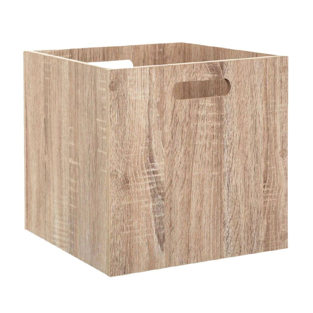 Cubo de Almacenamiento de Madera con Asas