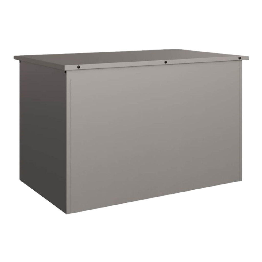Caja de almacenamiento metálica, color gris, tapa superior