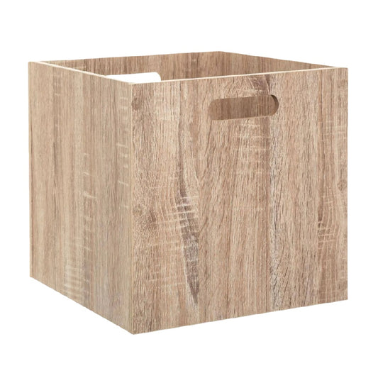 Cubo de Almacenamiento de Madera con Asas