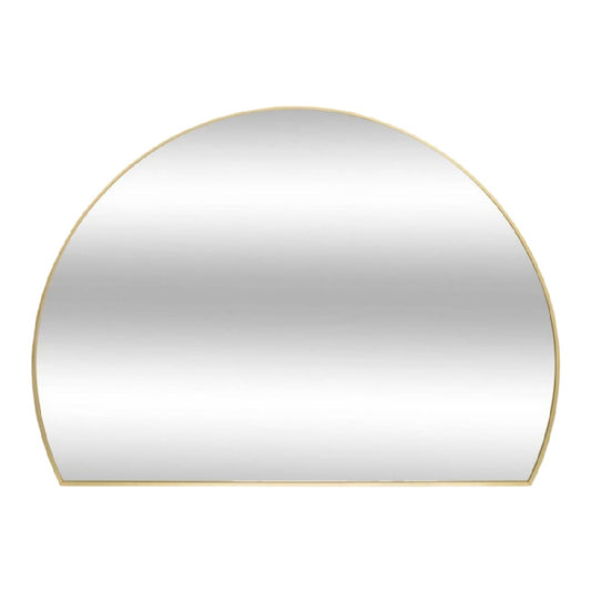 Espejo semicircular con marco dorado